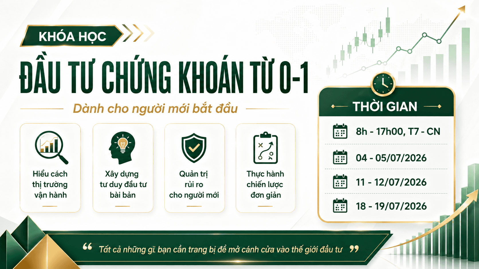 Workshop Đầu Tư Chứng Khoán Từ 0–1 (Offline · Tháng 7/2026)